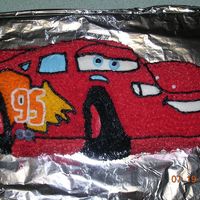 Lightening Mcqueen I made this cake for my son's 3rd birthday. We celebrated twice, so this was the second cake that I made for him