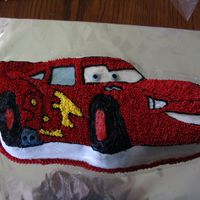 Lighting Mcqueen I did this for my nephew's 6th Birthday. I thought it turned out okay. There was alot of outlining.
