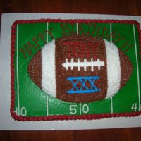 Superbowl Birthday This cake was for a suprise birthday/Superbowl party. The base cake is plain yellow cake and the football is devils food cake. All icing is...