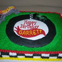 Hot Wheels Race Track Cake Birthday cake for Hot Wheels party. All buttercream icing.
