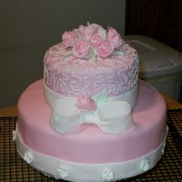 Wilton Class Iii Final Cake This is my "pretty in pink" cake. I love the way cornelli lace looks but it was killing my hand! So that's why it's a...