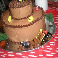 Construction Theme B-Day Peanut butter chocolate cake....