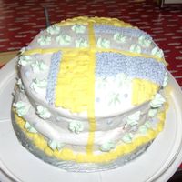 My First Cake I was just trying out different techniques...as this is my first cake. I realize I had way too much filling and it makes it sag. Next time...