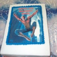 Spiderman Sheet With Edible Image This is the image that was used to make my friend's son's birthday party invitations. It was a double layer 9x13, chocolate cake...