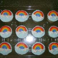 Rainbow Cupcakes Decorated in butter cream with tip 101 for the rainbows.
