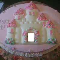 Princess Oval-Castle Cake This was supposed to look like the cake out of Wilton's Yearbook for 2007, but I ran out of time so instead of the white chocolate...