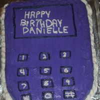 Cell Phone Birthday Cake I made this for a friend at work. It was pretty much a last minute thing. It's Duncan Hines Fudge Marble, with Bakers buttercream...