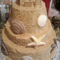 Sand Castle This was a fun cake to make. I made it for a few of my friends birthday. And the shells are made of chocolate and the cake was covered in...