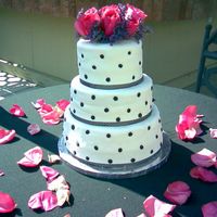 Black & White Dots White mmf with black satin ice fondant dots.