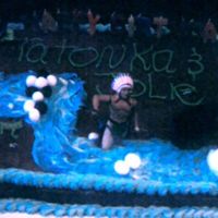 Native American Landscape Cake! This cake was created with two layers. The top layer was cut to allot for the waterfall. Requested by a Native American boy that is very...