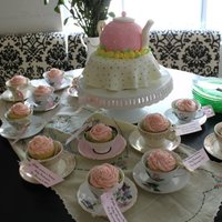 Tea Party Baby Shower Made this cake for a tea party baby shower and the cupcake tea cups as favors. Thanks to everyone here on CakeCentral for inspiration!!