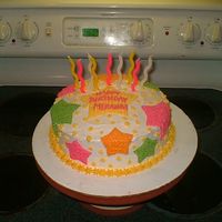 Star Birthday I STARTED DECORATING JUST B4 XMAS PAST, THIS IS MY 3RD REAL CAKE, DESIGN FROM WILTON BEGINNERS BOOK. I HAVENT DONE ONE YET THAT I AM...