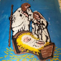 Nativity Scene Made for son's class christmas party. all buttercream.