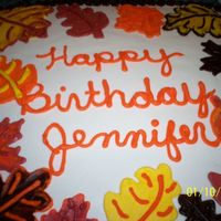 Fall Birthday made for my neice, all buttercream my version of Jenncowin fall leavesthanks for the inspiration..