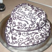 Abbi And Tom Shower This was my first shower cake. White 12" heart 2 layer. Extra Rich Dark Chocolate 8" 2 Layer. Frosted in buttercream, using the...