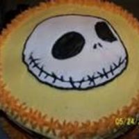 Jack Skelington JAcks head is made out of colorflow icing for my sons 8th birthday, he loved it!