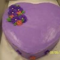 Purple Heart Cake W/flowers 