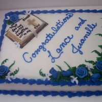 Wedding Sheet Cake I did this for a couple who actually wanted two cakes. This cake was for the church and the people that did not want to go the hall where...