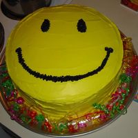 Have A Nice Cake! I made this gargantuan happy face cake (four recipes of sour-cream yellow cake here!) for a friend's little girl. Simple, but that was...