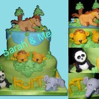 Jungle Cake chocolate cake covered with fondant, all edible.