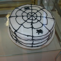 Spider Web spider web cake, yellow cake with buttercream icing and decor