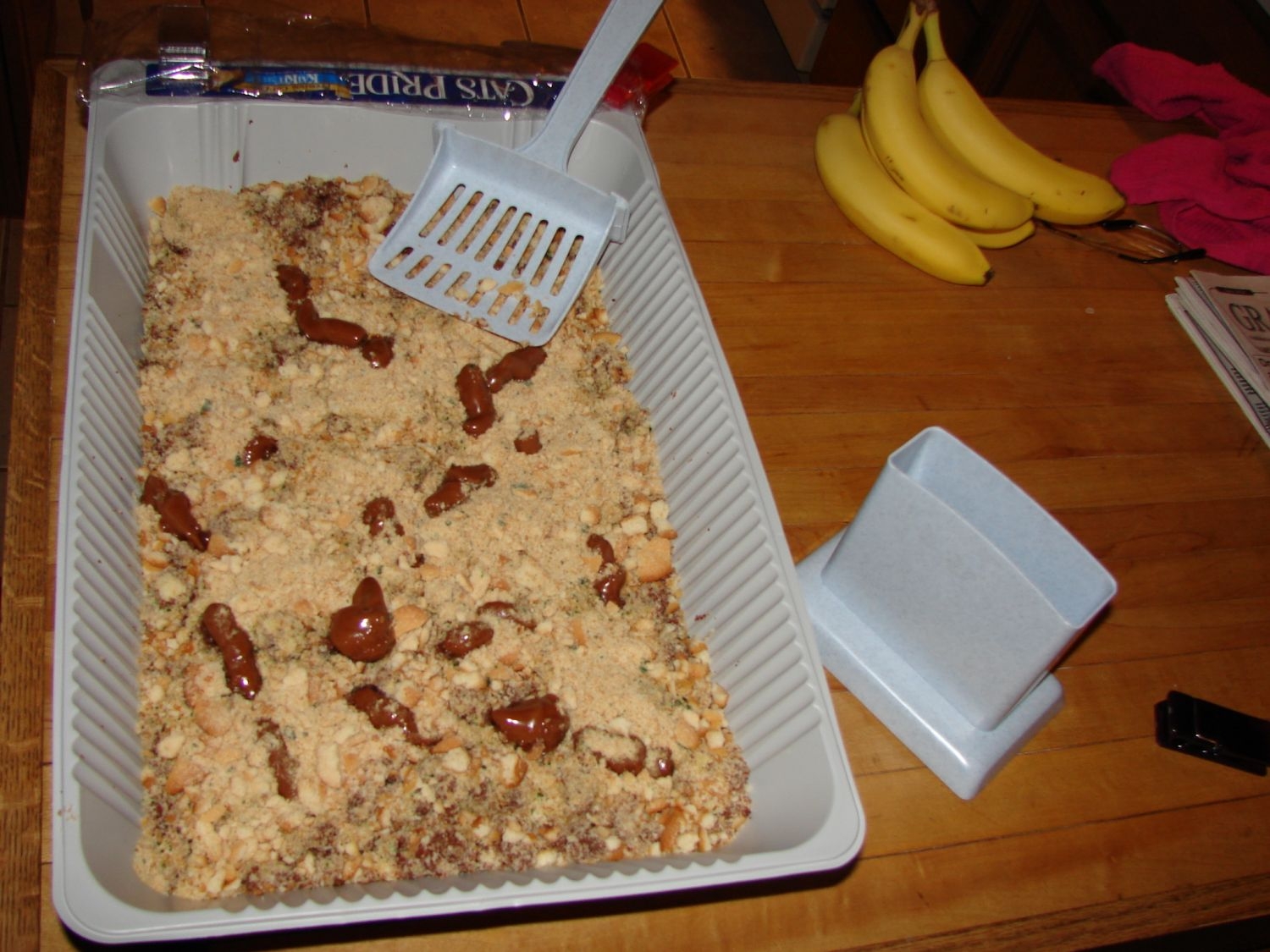 Kitty Litter Cake I made this cake for my principal at school for his birthday. It turned out a lot better than I thought.
