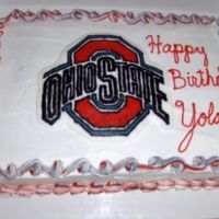 Osu Birthday Cake I made this for my cousin's birthday, experimenting with striping bag to pipe border.