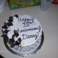 Black And White Anniversary Cake 