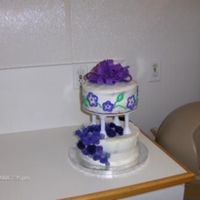 Couse 3 Final Cake fondant bow, gumpaste fondant roses. One of my favorite cakes. Top tier was strawberry cake, bottom tier was chocolate ( it tasted like...