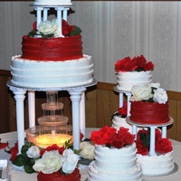 Wedding Cake This was all marble cake with vanilla buttercream frosting. Silk flowers were added on top.