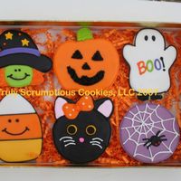 Halloween Cookies These cookies are about 2.5 - 3". All new designs for 2007. They are a vanilla sugar cookie, outlined with royal icing and then filled...