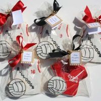Sports Jerseys A special order for a group of 8th grade girls playing in a tournament. The volleyball is attached to the cookie so it didn't shift...