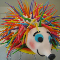 Hedgehog Goes Rainbow My first 2010 Threadcakes entry.