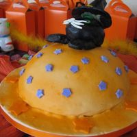 Halloween Cat For my kid's halloween party. All rolled fondant.