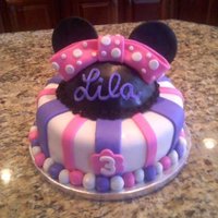 Minnie Mouse Cake My first attempt at homemade fondant. Very pleased with the results. Sorry if the picture isn't great - only had my cell phone