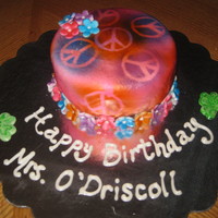 Peace Sign Cake birthday cake for the greatest teacher ever who loves peace signs!