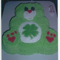 Care Bear Cake This was done for my niece's 1st birthday as the guest's cake to go along with her individual cake. I made the bear cake with the...