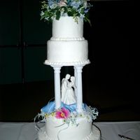 Silk Flower Wedding Cake 