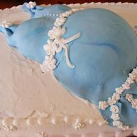 Belly Cake 1st time using fondant . . . for a friends baby shower so I tend to not be so "picky" with the end result.