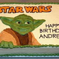 Yoda Sheet Cake Buttercream icing. Buttercream manipulation for yoda. Thanks to all the cake central yodas before me :)