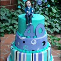 Kirsten's 40Th Gumpaste girl (who kept losing her legs and arms until I used RO to keep them on!) Buttercream with fondant accents.