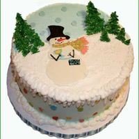 Whimsical Snowman This is adapted from the WBH book. I added a glass of champagne and a sign with the new year. Fun to make. BC icing with white chocolate...