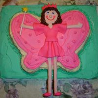 Fairy Princess Cake An easy cake made for my daughter's Fairy Princess birthday party using the butterfly pan and a fondant fairy.
