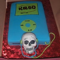 Huge Ipod red velvet cake with cream cheese, chocolate skull head