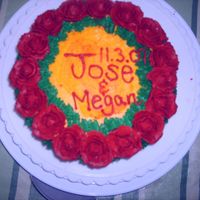 Final Cake For My Wilton I Cake Class A cake I made for my final wilton I course...I love roses heheh...I had in mind a bright yellow cake with hot pink roses..but this is what...