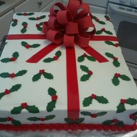 Present Cake This present cake was done for one of the comanys in my husbands commands Christmas party.