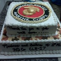 Warrior Breakfast this one was for a Warrior Breakfast for my husbands Command. The bottom layer is 18x18x4. The top layer is 13x13x4. The emblem is made...