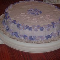 Violets My daughter made this cake for her stepmother's birthday. She is 16 and spent hours making the 250 violets for this cake. She did this...