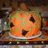 Pumpkin Chocolate combo cake with buttermilk, whipped cream icing - to stablize - tried using boxed orange jello, I used a small amount of water to...