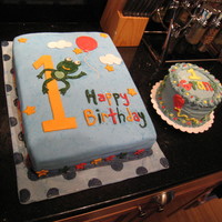 Grant's 1St Birthday Large cake is MMF and smash cake is Bc